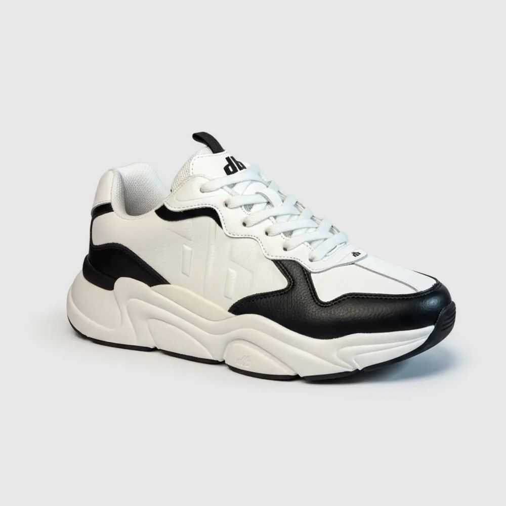 Decibel Black and White Sneakers with Retro Design